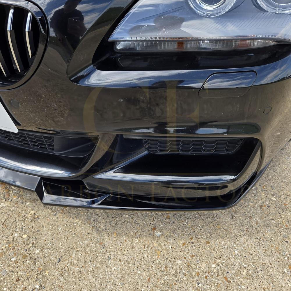 V Style Gloss Black Front Splitter for BMW 6 Series F06 F12 F13 M Sport 11-18 - Carbon Factory