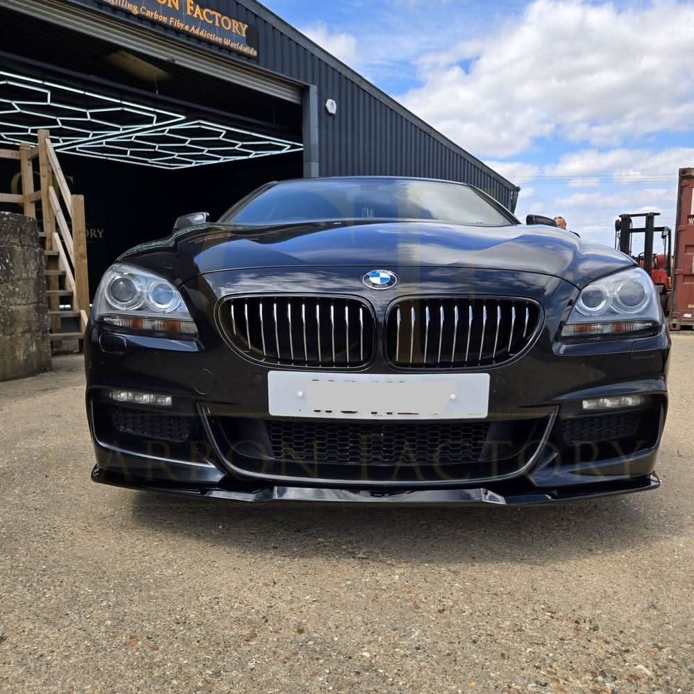 V Style Gloss Black Front Splitter for BMW 6 Series F06 F12 F13 M Sport 11-18 - Carbon Factory