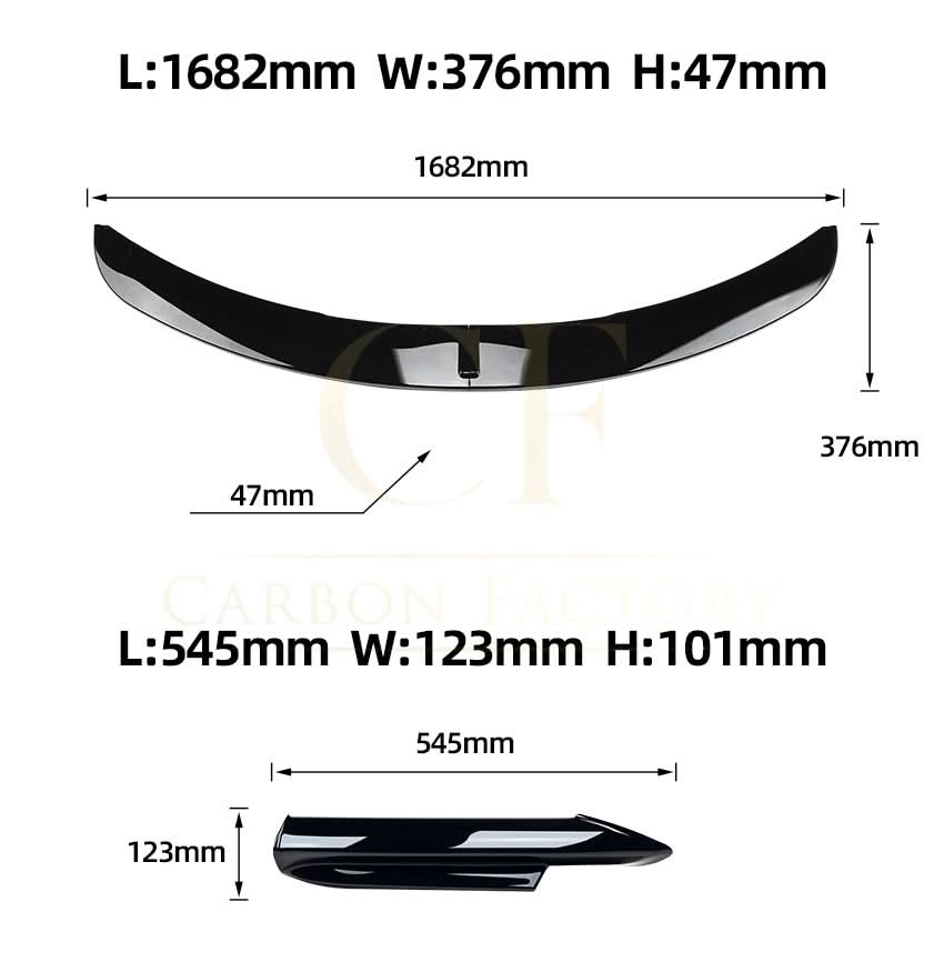 V Style Gloss Black Front Splitter for BMW E90 3 Series Pre-LCI 05-08 - Carbon Factory
