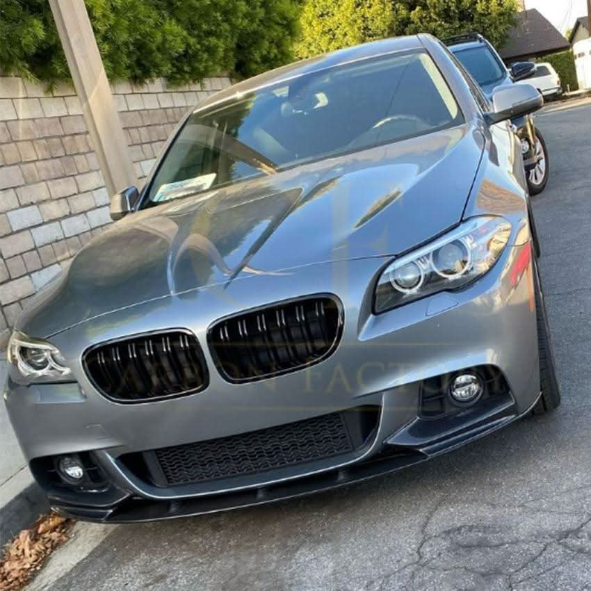 V Style Gloss Black Front Splitter for BMW F10 F11 5 Series 10-17 - Carbon Factory