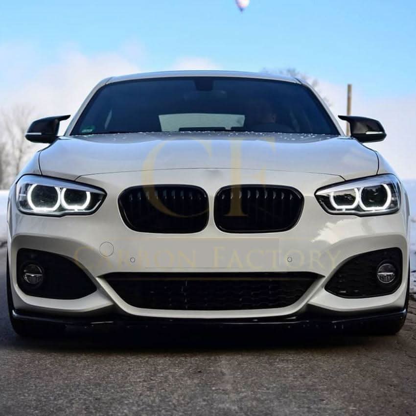 V Style Gloss Black Front Splitter for BMW F20 F21 1 Series LCI M Sport 15-19 - Carbon Factory
