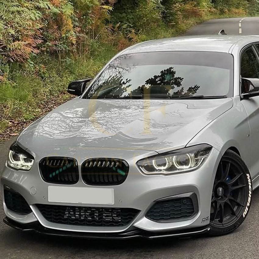 V Style Gloss Black Front Splitter for BMW F20 F21 1 Series LCI M Sport 15-19 - Carbon Factory