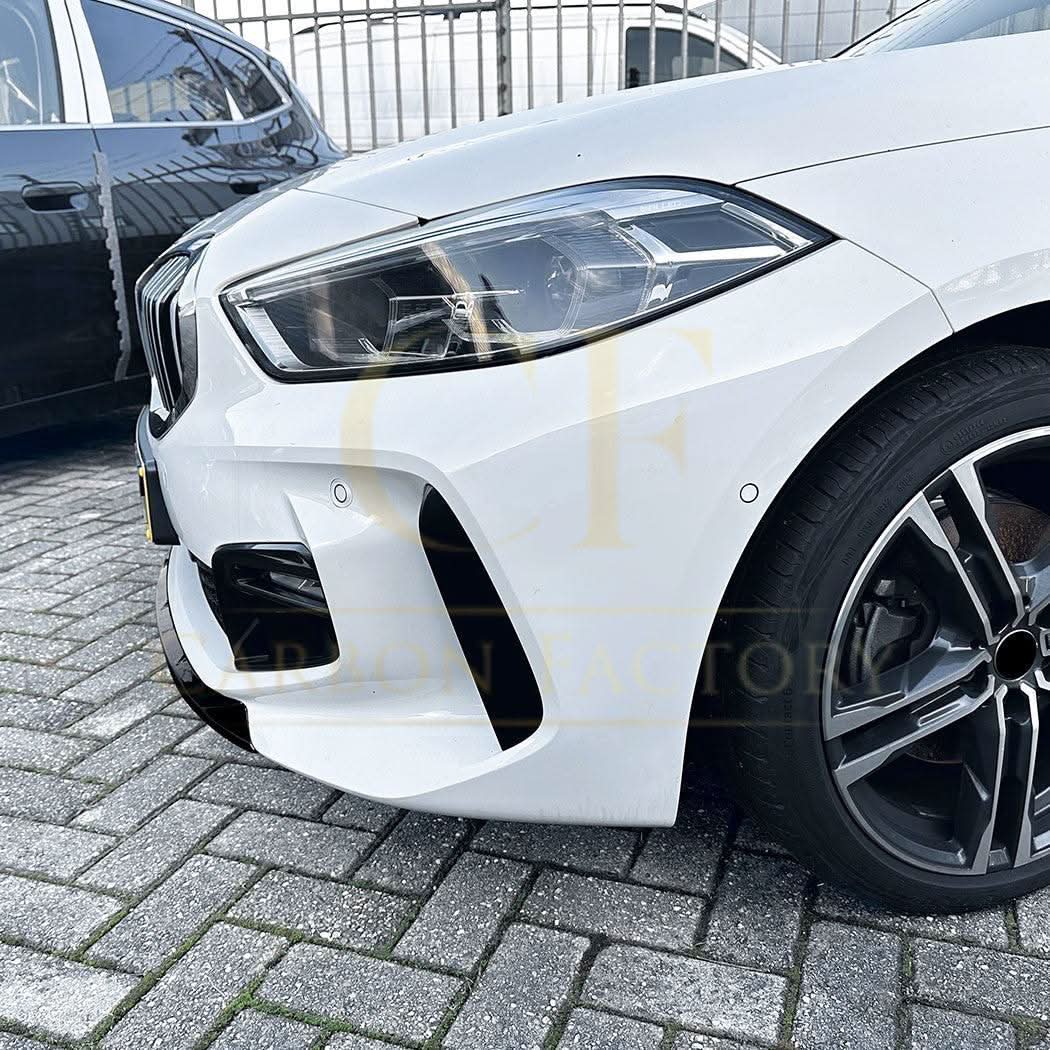 V Style Gloss Black Front Splitter for BMW F40 1 Series 19-24 - Carbon Factory