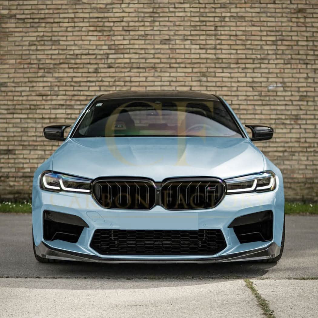 V Style Gloss Black Front Splitter for BMW F90 M5 21-24 - Carbon Factory