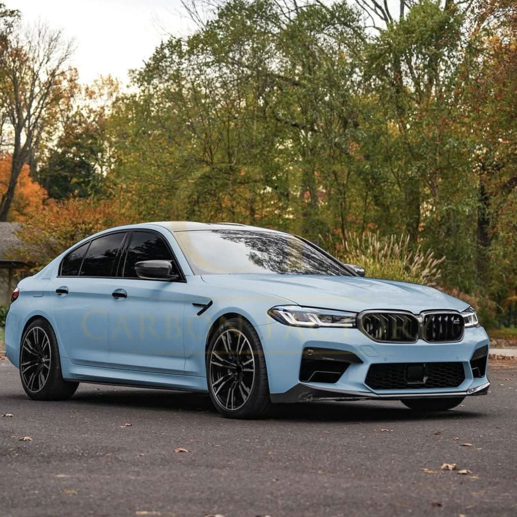 V Style Gloss Black Front Splitter for BMW F90 M5 21-24 - Carbon Factory