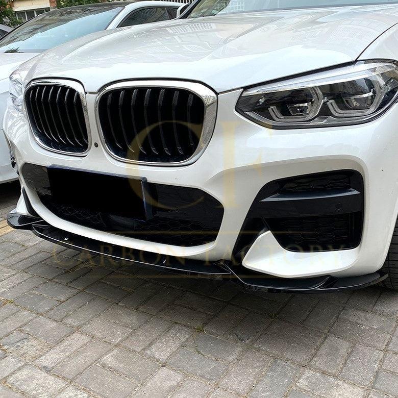 V Style Gloss Black Front Splitter for BMW G01 X3 G02 X4 Pre-LCI 18-21 - Carbon Factory