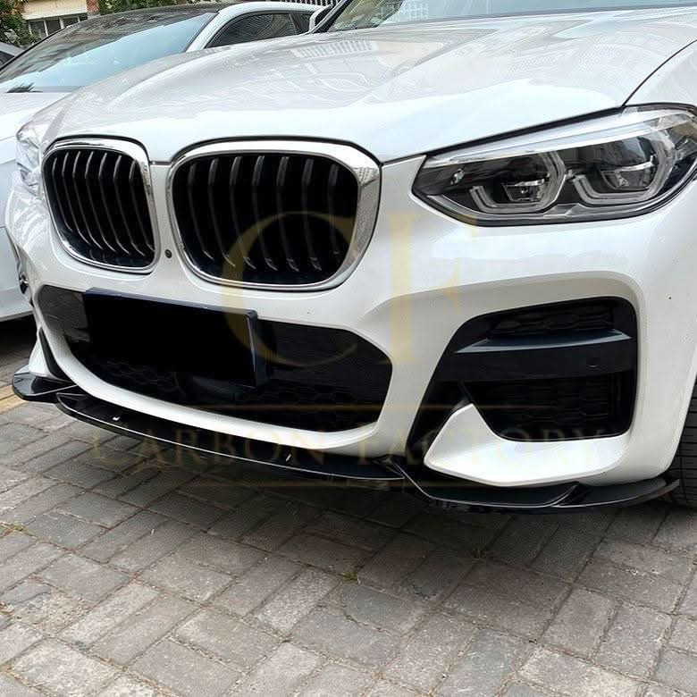 V Style Gloss Black Front Splitter for BMW G01 X3 G02 X4 Pre-LCI 18-21 - Carbon Factory