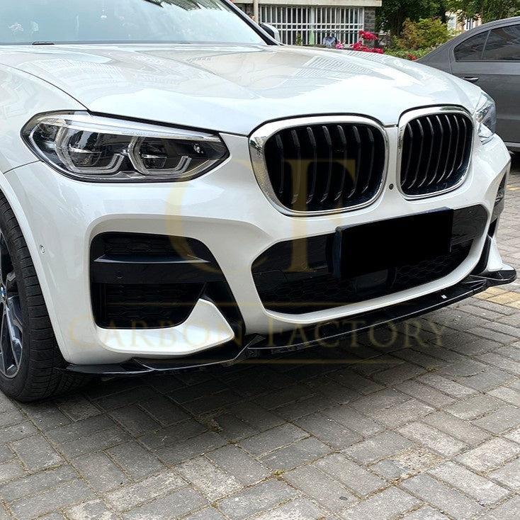 V Style Gloss Black Front Splitter for BMW G01 X3 G02 X4 Pre-LCI 18-21 - Carbon Factory