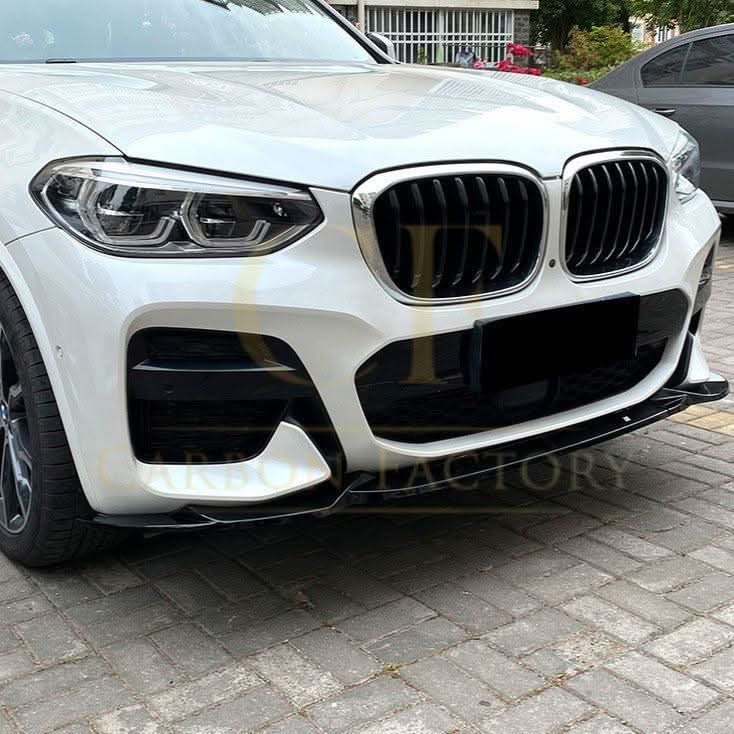 V Style Gloss Black Front Splitter for BMW G01 X3 G02 X4 Pre-LCI 18-21 - Carbon Factory