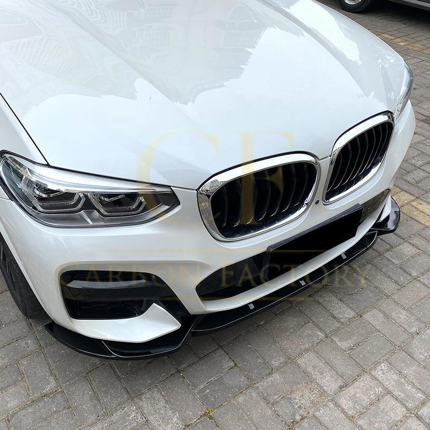 V Style Gloss Black Front Splitter for BMW G01 X3 G02 X4 Pre-LCI 18-21 - Carbon Factory