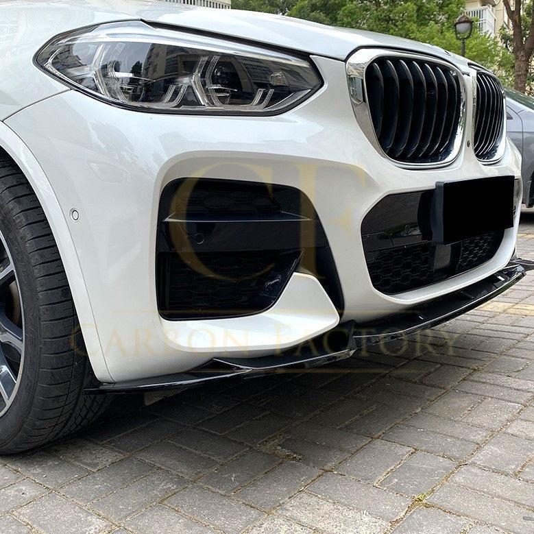 V Style Gloss Black Front Splitter for BMW G01 X3 G02 X4 Pre-LCI 18-21 - Carbon Factory