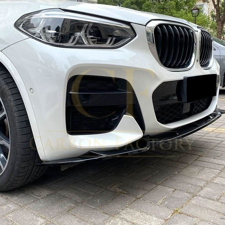V Style Gloss Black Front Splitter for BMW G01 X3 G02 X4 Pre-LCI 18-21 - Carbon Factory
