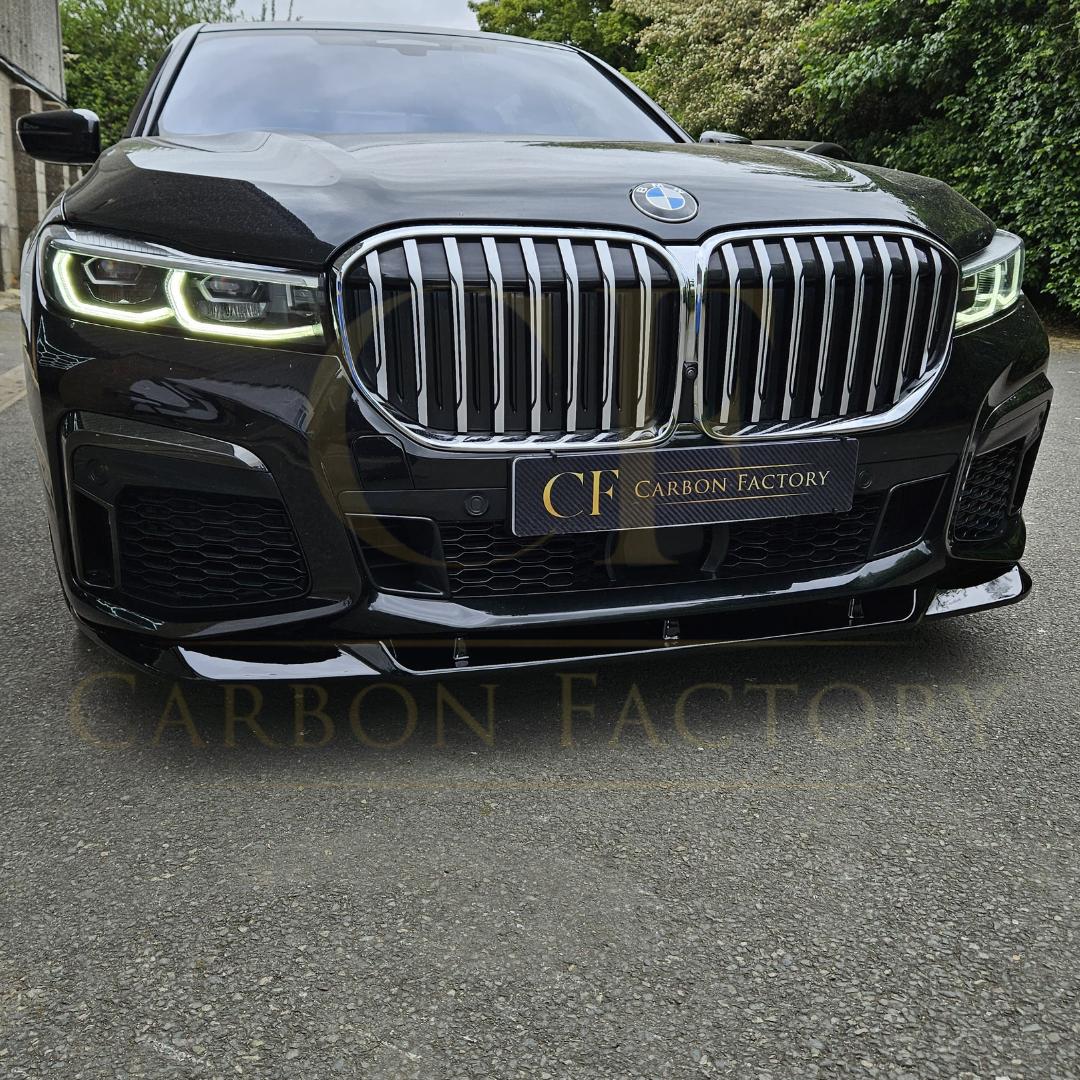 V Style Gloss Black Front Splitter for BMW G11 G12 7 Series LCI 20-23 - Carbon Factory