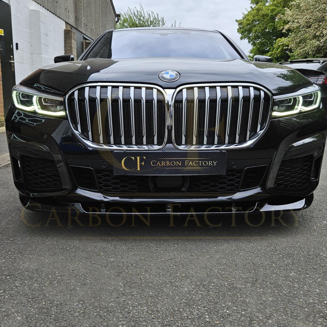 V Style Gloss Black Front Splitter for BMW G11 G12 7 Series LCI 20-23 - Carbon Factory