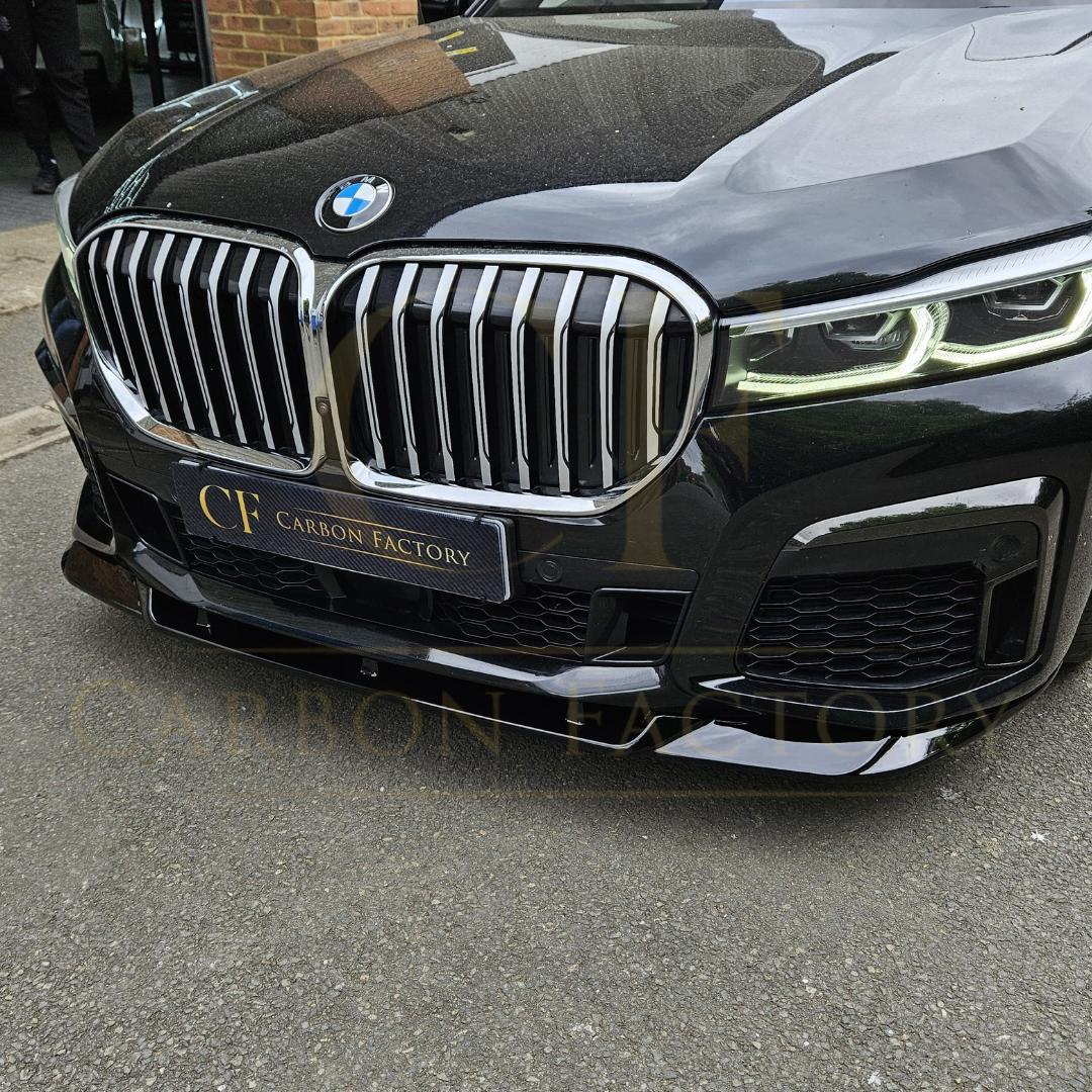 V Style Gloss Black Front Splitter for BMW G11 G12 7 Series LCI 20-23 - Carbon Factory