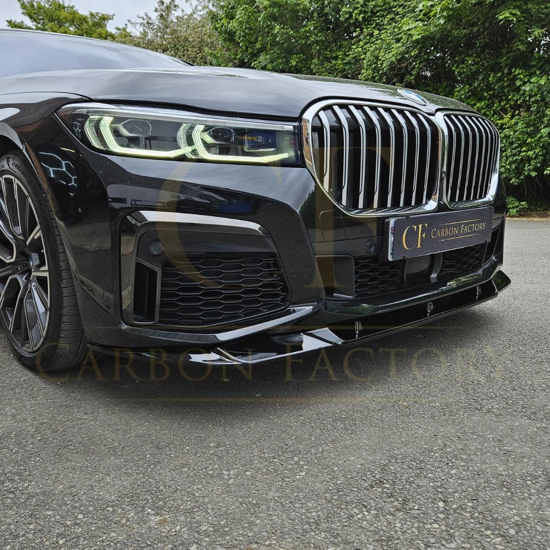 V Style Gloss Black Front Splitter for BMW G11 G12 7 Series LCI 20-23 - Carbon Factory