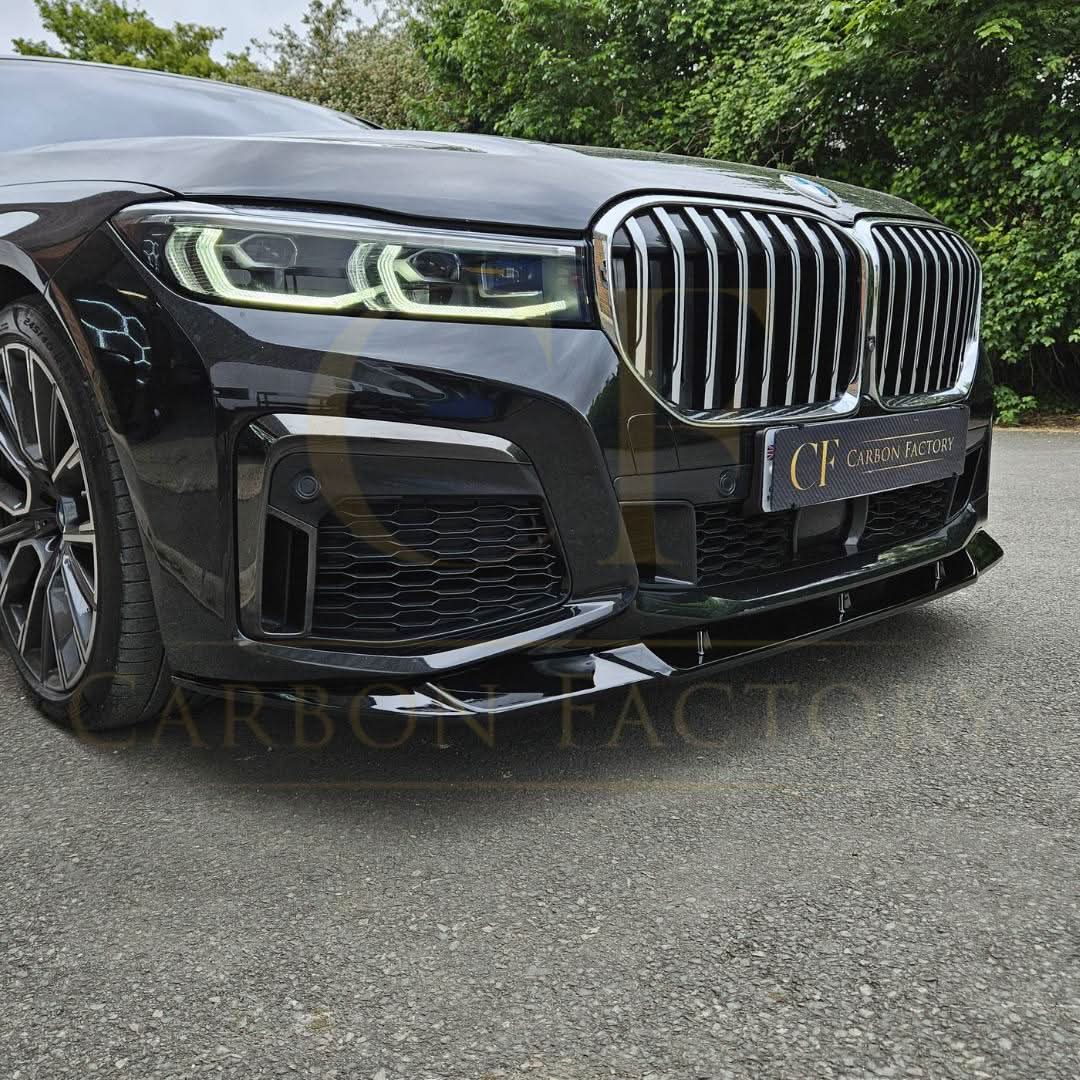 V Style Gloss Black Front Splitter for BMW G11 G12 7 Series LCI 20-23 - Carbon Factory