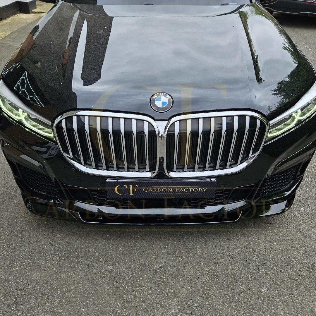 V Style Gloss Black Front Splitter for BMW G11 G12 7 Series LCI 20-23 - Carbon Factory