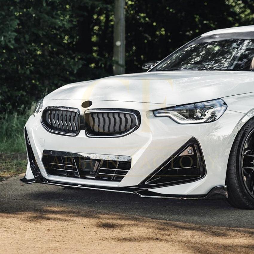 V Style Gloss Black Front Splitter for BMW G42 2 Series Coupe 21-Present - Carbon Factory