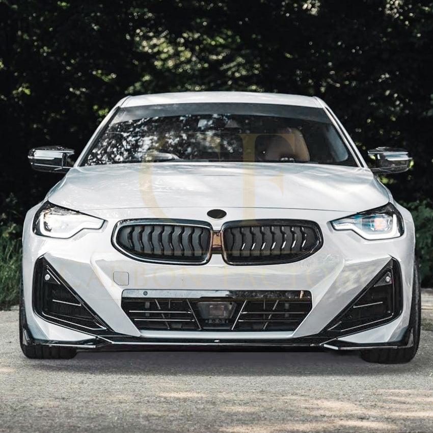 V Style Gloss Black Front Splitter for BMW G42 2 Series Coupe 21-Present - Carbon Factory