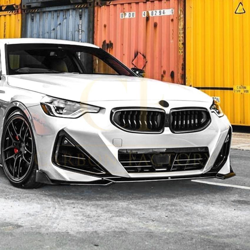 V Style Gloss Black Front Splitter for BMW G42 2 Series Coupe 21-Present - Carbon Factory