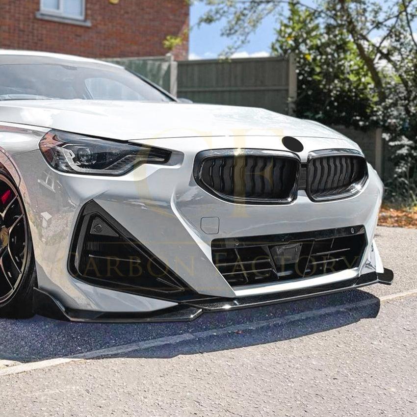 V Style Gloss Black Front Splitter for BMW G42 2 Series Coupe 21-Present - Carbon Factory