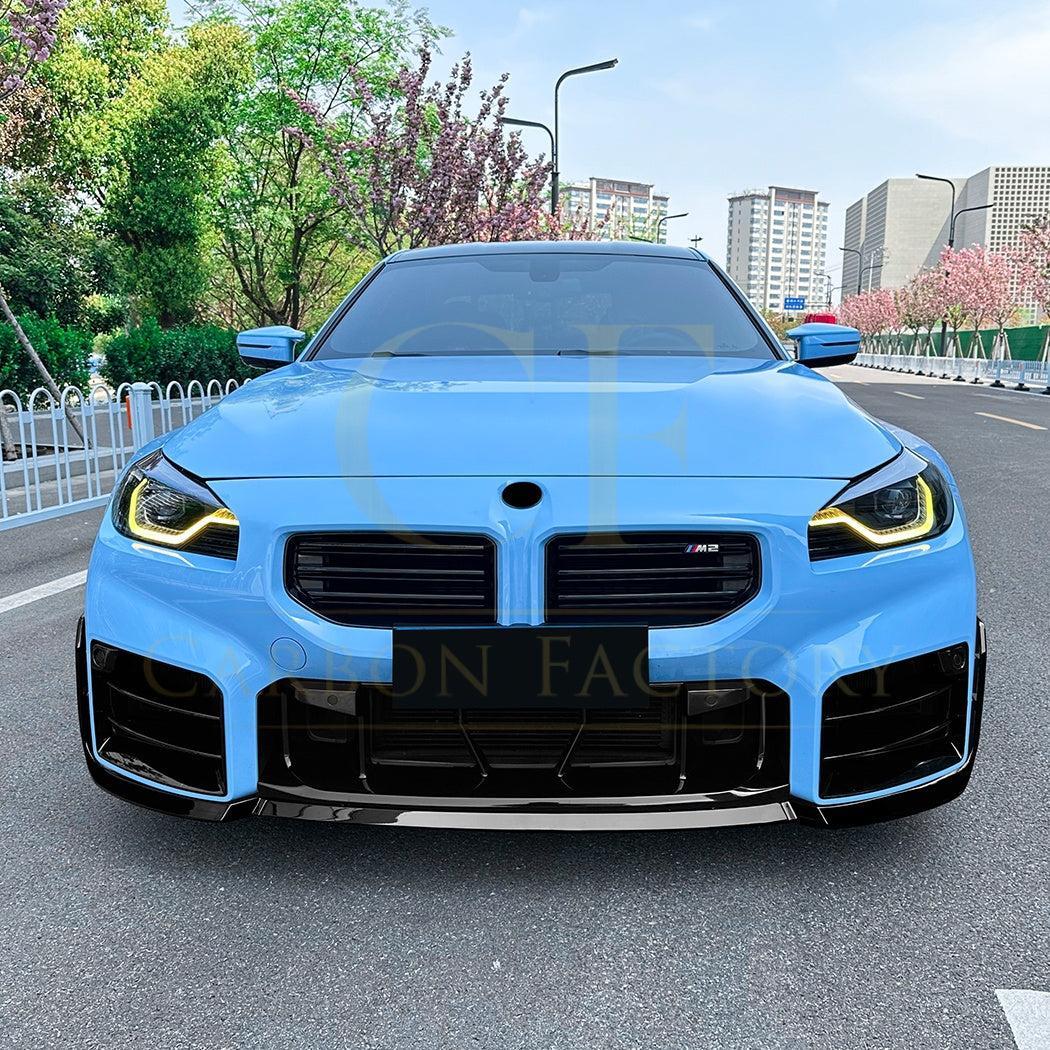 V Style Gloss Black Front Splitter for BMW G87 M2 23-Present - Carbon Factory
