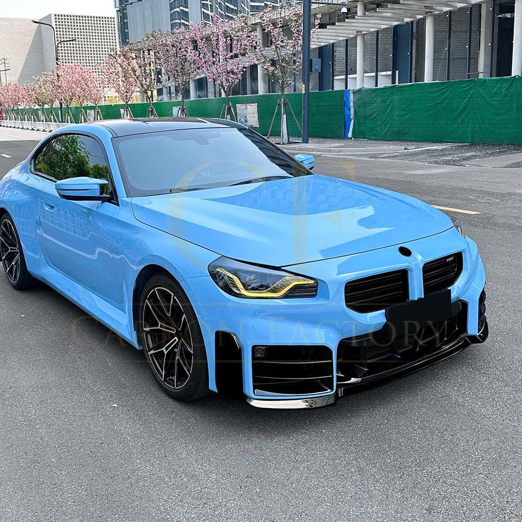 V Style Gloss Black Front Splitter for BMW G87 M2 23-Present - Carbon Factory
