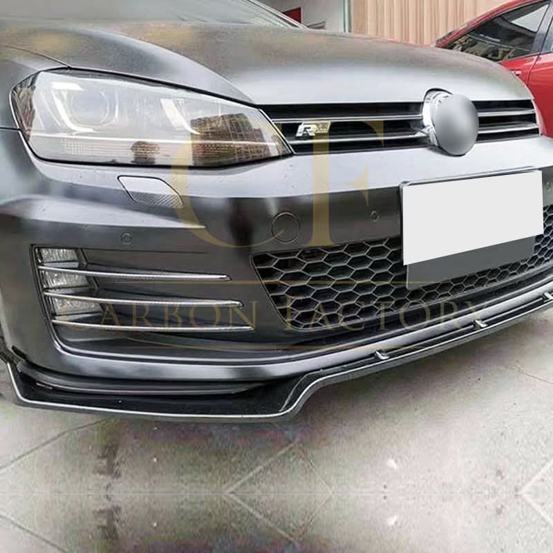 V Style Gloss Black Front Splitter for VW Golf MK7 MK7.5 GTI / R 13-20 - Carbon Factory