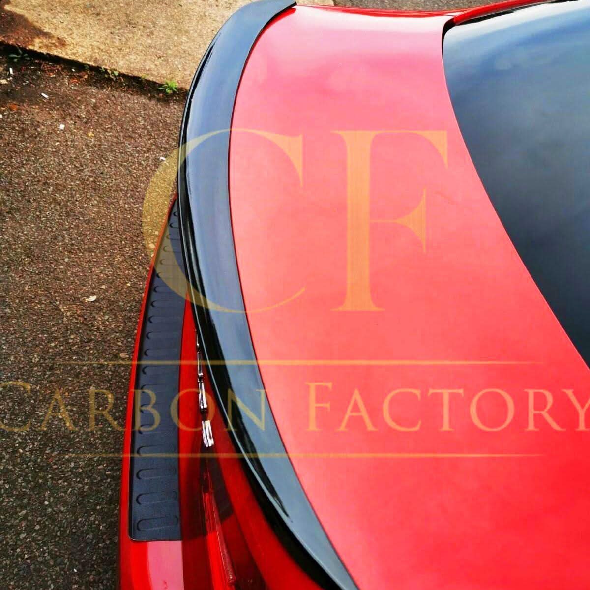 Gloss black MP Style boot spoiler for BMW 3 Series F30 F80 saloon including M3 models, enhancing sporty rear appearance.