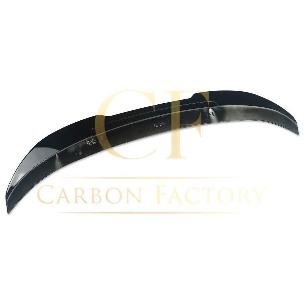 Gloss black boot spoiler for BMW 3 Series F30 F80 saloon, including M3 models, enhances sporty look and aerodynamic style.