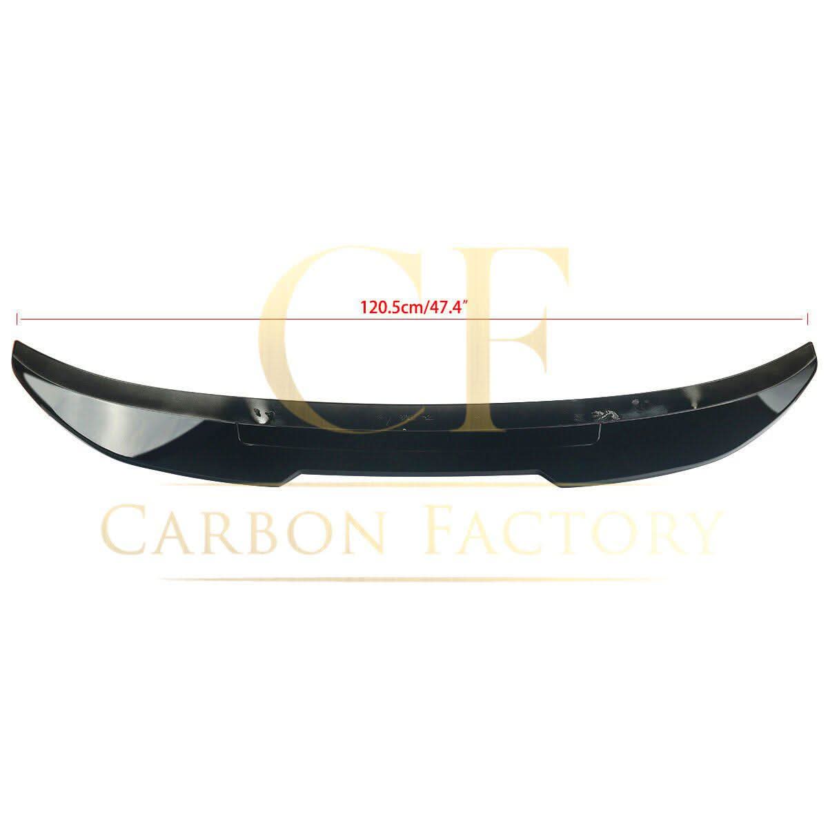 Gloss black PSM-style boot spoiler for BMW 3 Series F30 F80 M3 sedan, enhancing sporty appearance and aerodynamics.