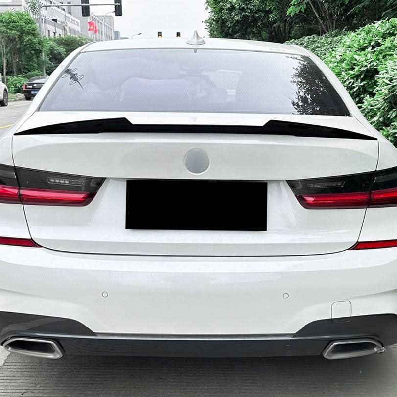 Small V Style Gloss Black Boot Spoiler for BMW G20 3 Series G80 M3 19-Present - Carbon Factory