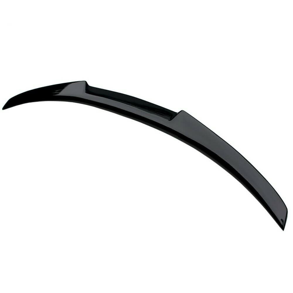 Gloss black V-Style boot spoiler for BMW 3 Series F30 F80 M3 saloon, enhancing sporty appearance and aerodynamics.