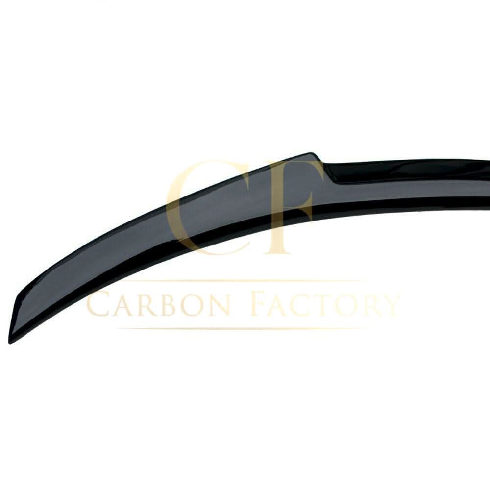 Gloss black V-style boot spoiler for BMW 3 Series F30 F80 saloon and M3 models, enhancing the vehicle's sporty look.