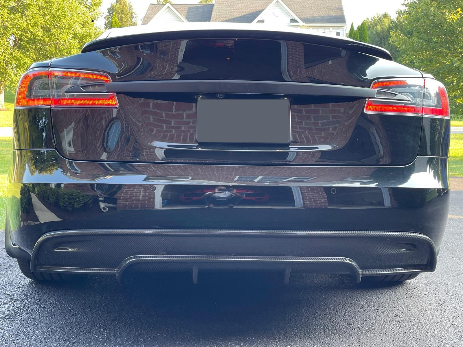 V3 Style Carbon Fibre Rear Diffuser for Tesla Model S 16-17 - Carbon Factory