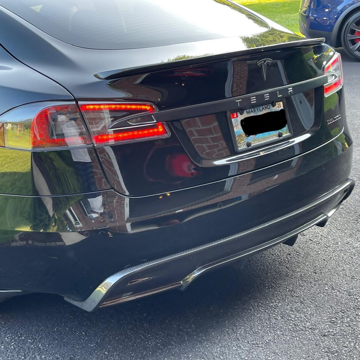 V3 Style Carbon Fibre Rear Diffuser for Tesla Model S 16-17 - Carbon Factory