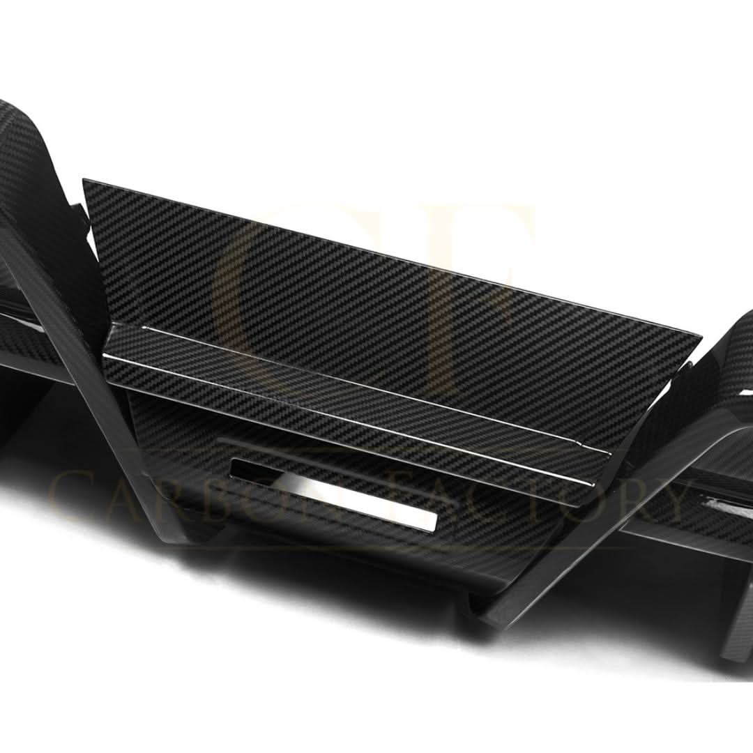 Pre-Preg Carbon fibre rear diffuser for BMW G90 G99 M5 2025-present, showcasing sleek aerodynamic design and high-quality material.