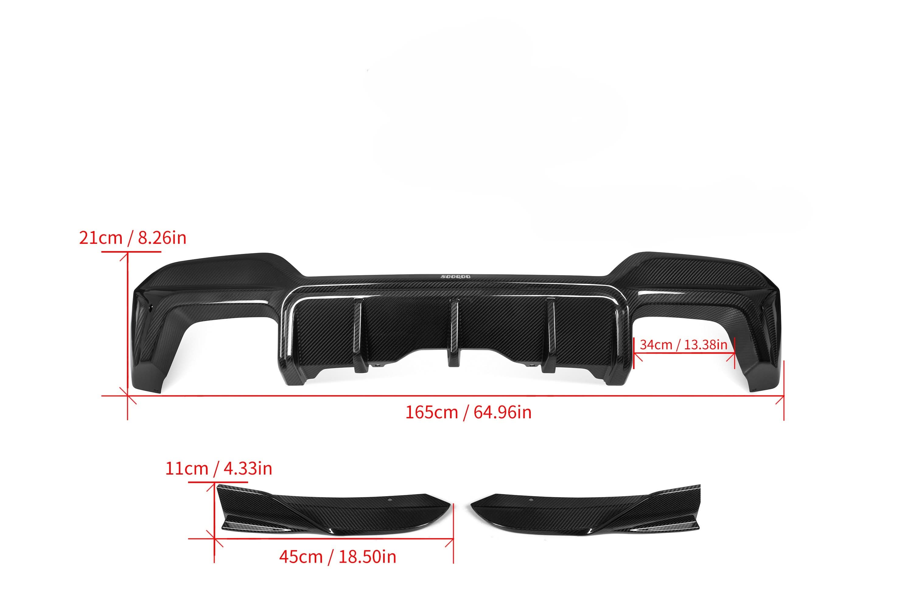 V Style Pre-Preg Carbon Fibre Rear Diffuser for BMW F97 X3M LCI 22-24 - Carbon Factory