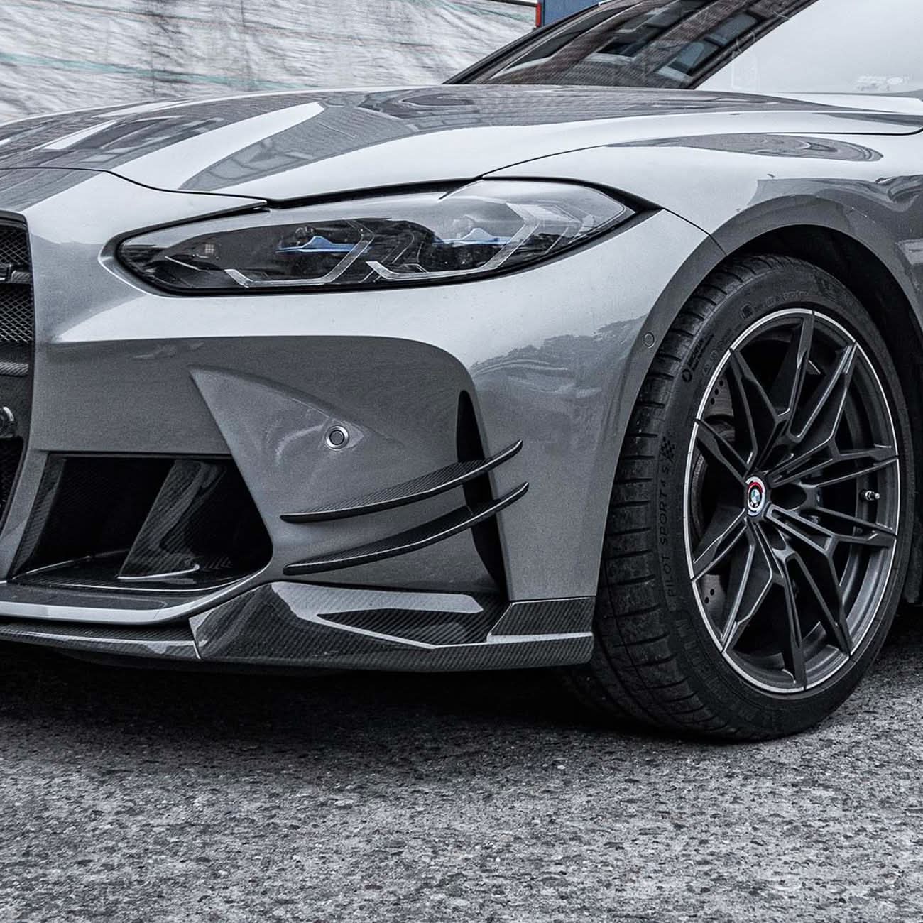 AC Style Pre-Preg Carbon Fibre Front Canards for BMW G80 M3 G82 G83 M4 21-Present - Carbon Factory