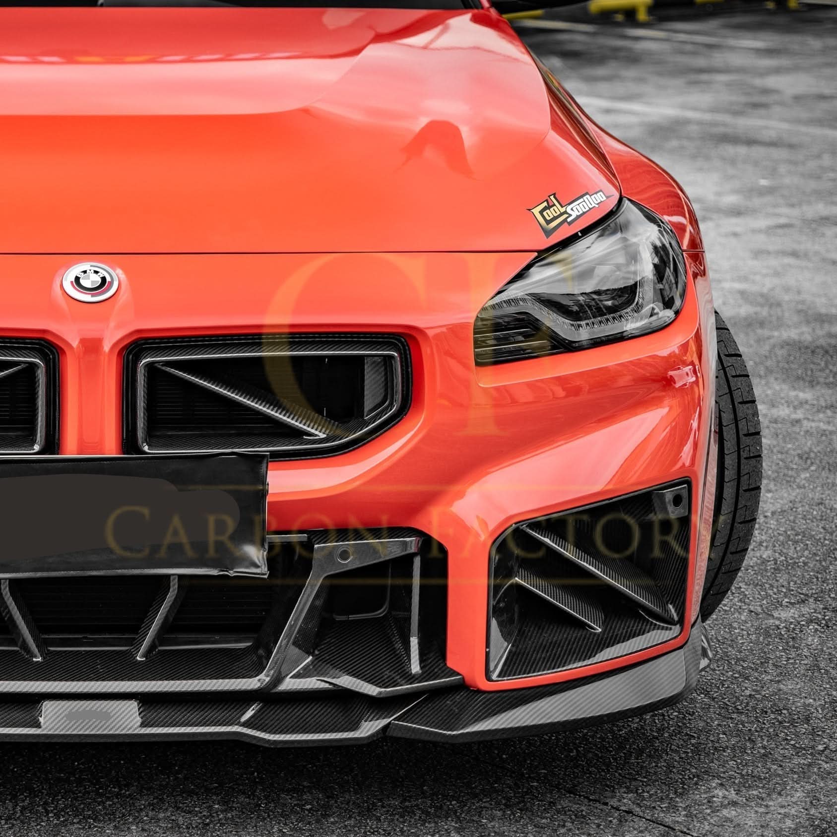 DS Style Pre-Preg Carbon Fibre Front Induction Trims for BMW G87 M2 23-Present - Carbon Factory