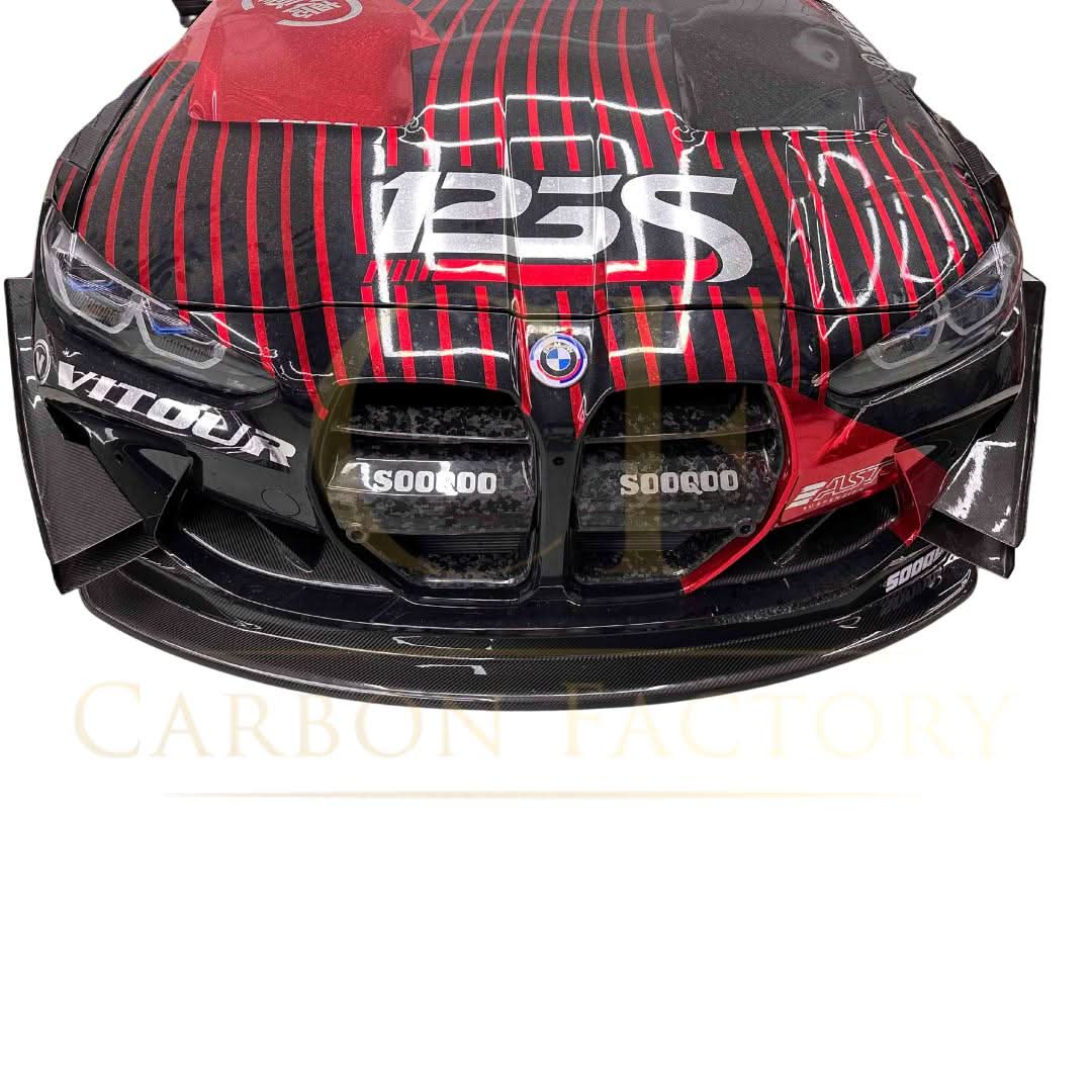 GT4 Style Pre-Preg Carbon Fibre Front Canards for BMW G80 G81 M3 G82 G83 M4 21-Present - Carbon Factory