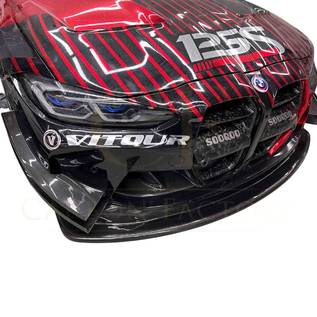 GT4 Style Pre-Preg Carbon Fibre Front Canards for BMW G80 G81 M3 G82 G83 M4 21-Present - Carbon Factory