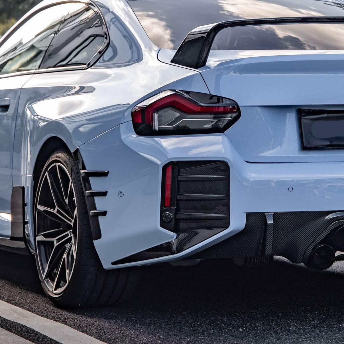 MP Style Pre-Preg Carbon Fibre Rear Bumper Trims for BMW G87 M2 23-Present - Carbon Factory