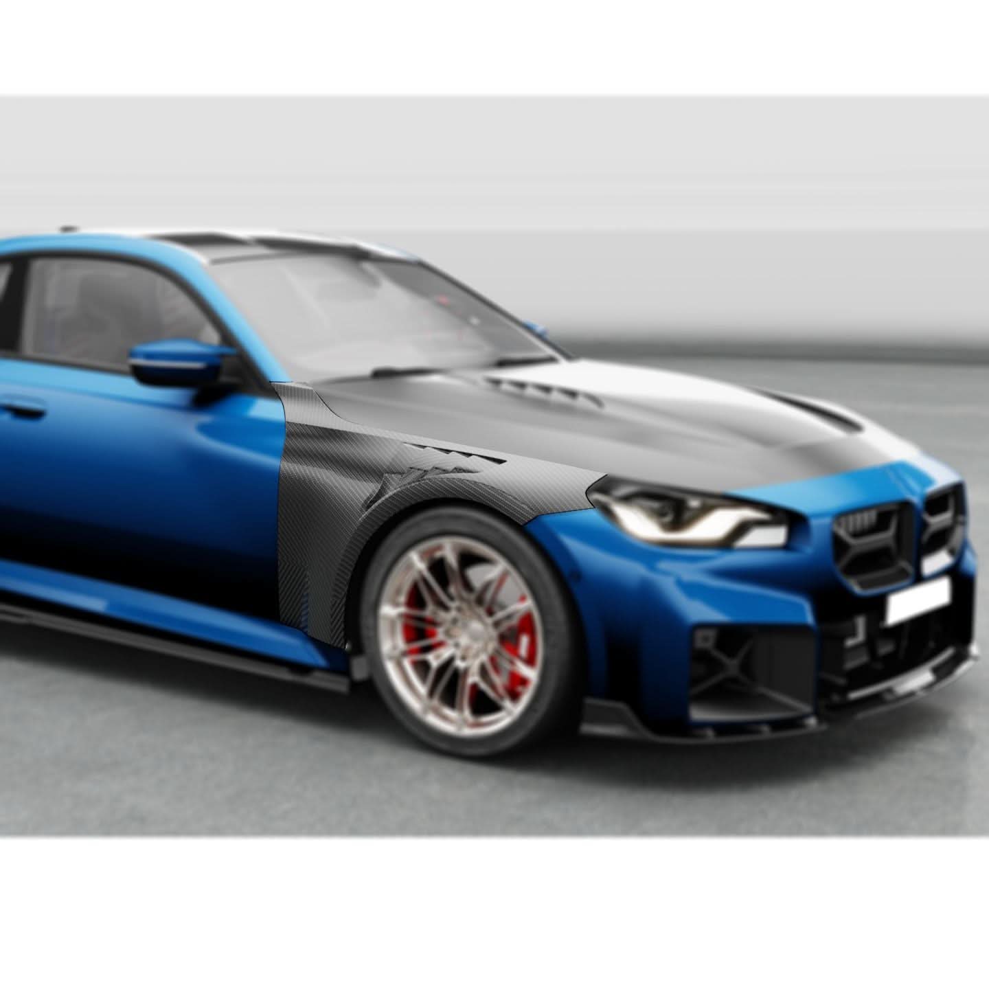 Pre-Preg Carbon Fibre Front Fenders for BMW G87 M2 23-Present - Carbon Factory