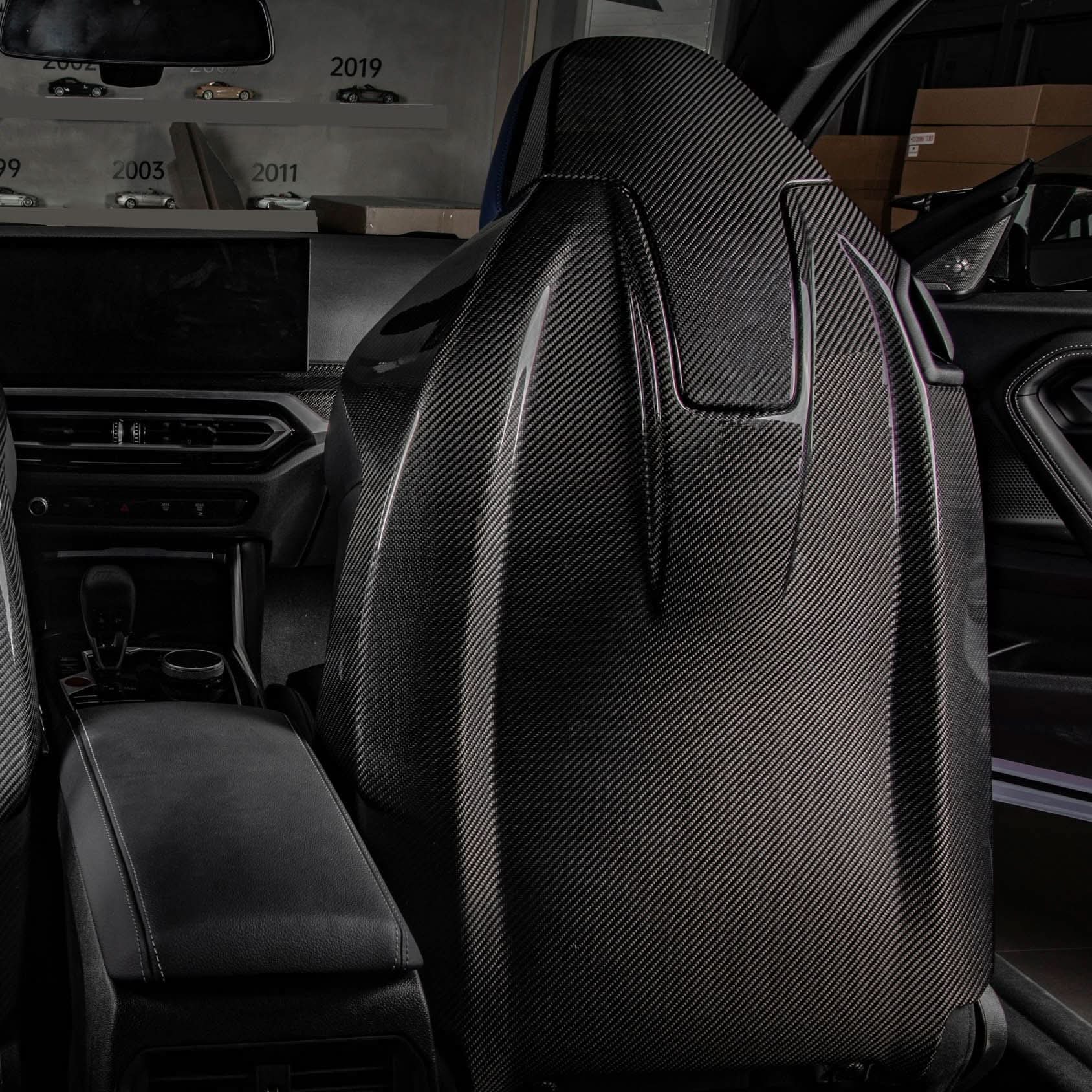 Pre-Preg Carbon Fibre Seat Covers for BMW G87 M2 G82 G83 M4 23-Present - Carbon Factory
