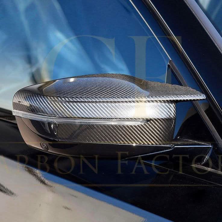 Pre-Preg Carbon Fibre Replacement Mirror Covers for BMW G22 G23 G26 M440i i4 M50 20-Present - Carbon Factory