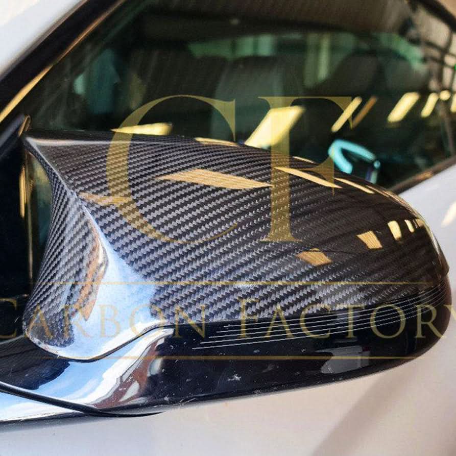 Pre-Preg Carbon fibre mirror covers for BMW F80 M3, F82 F83 M4, F87 M2 Comp, right-hand drive, sleek replacement mirror covers.