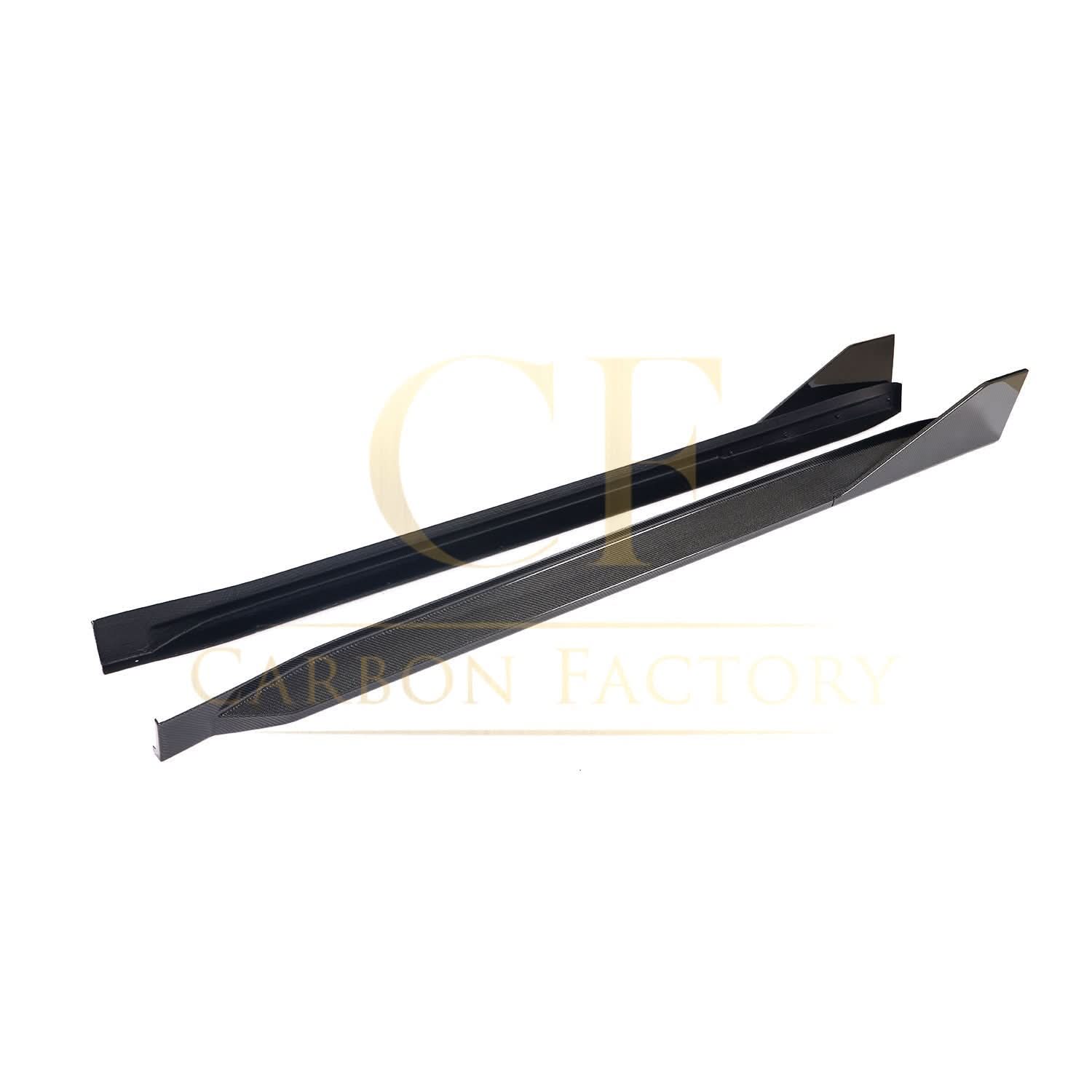 Pre-Preg Carbon Fibre side skirts for BMW G82 G83 M4, showcasing sleek, lightweight carbon fiber design for enhanced aerodynamics.