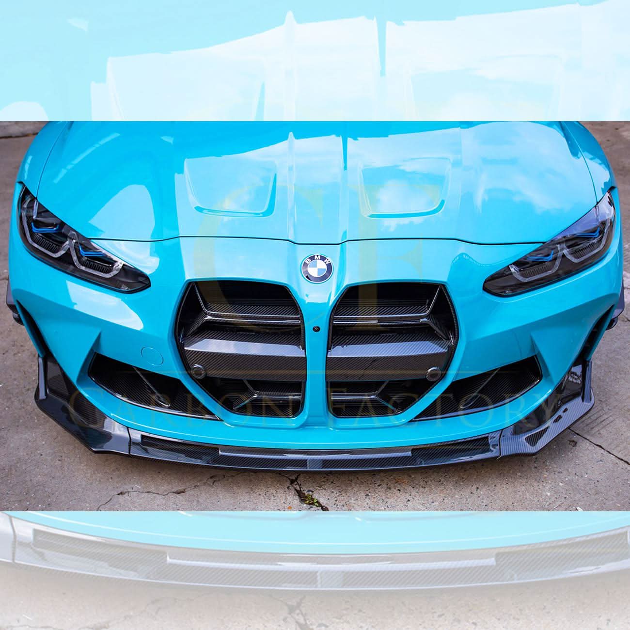 CF Style Pre-Preg Carbon Fibre Front Splitter for BMW G80 M3 G82 G83 M4 21-Present - Carbon Factory